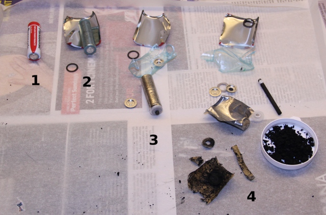 Disassembled batteries